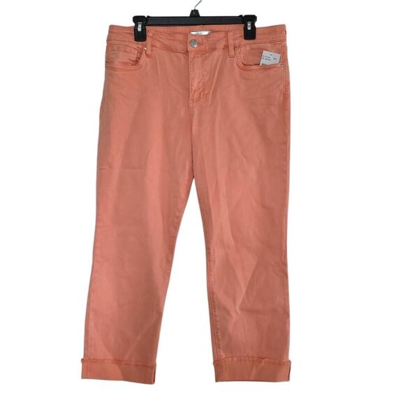 Kut From The Kloth Women’s Size 14 Orange Cantaloupe Amy Crop Straight Leg Jeans - Picture 2 of 8
